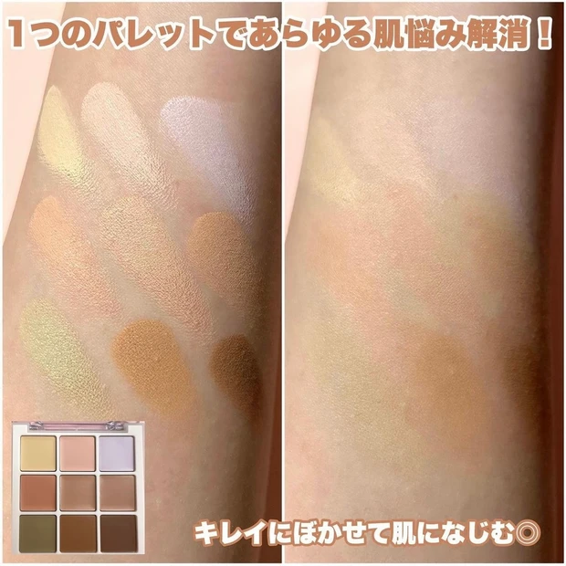 dasique（デイジーク）プロコンシーラーパレット　全色スウォッチ