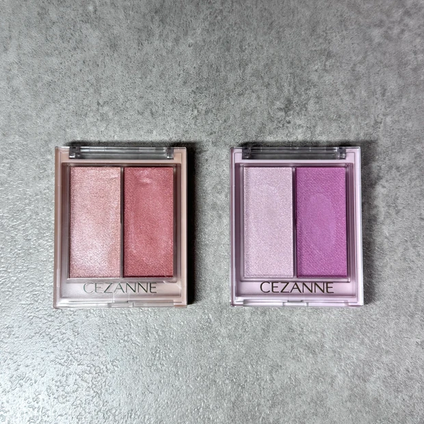 CEZANNE セザンヌ フェイスグロウカラー 02ローズグロウ SP1ヨザクラグロウ色味比較