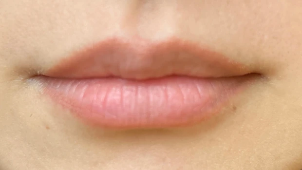 リップライナーで輪郭をとった状態