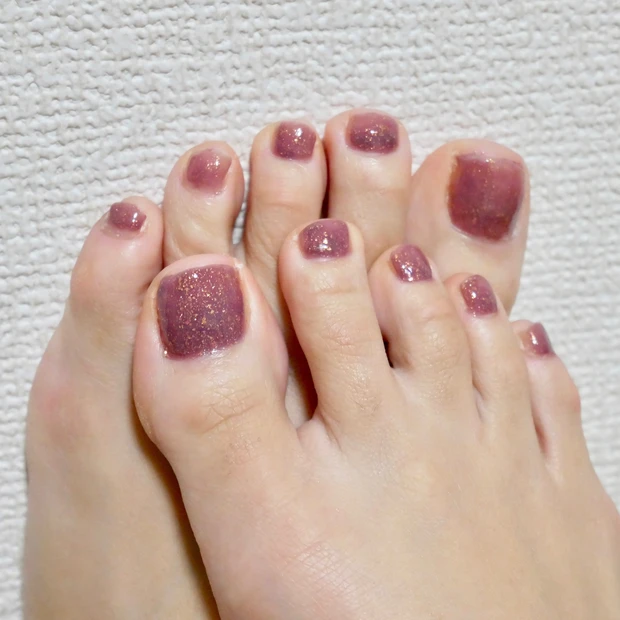 【ネイル】金箔入りジェルでセルフでもホイルネイルが簡単に!くすみカラーのお花と合わせて♩_4