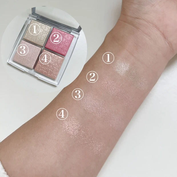【メイク】DIOR（ディオール）値上げ前にゲットしたい！！捨て色無しのアザとチーク・ハイライトパレット💕ディオール バックステージ フェイス グロウ パレット 004ローズ ゴールド_4