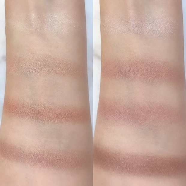 コスメデコルテ「スキンシャドウ デザイニング パレット」の新色と定番色を比較