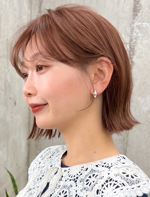 髪型 レイヤーボブ ボブヘア 前髪あり ミニボブ サイド