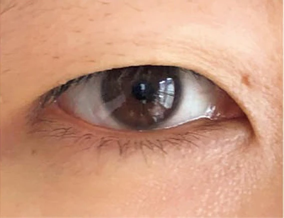 ウォンジョンヨ ヌードアイラッシュのスウォッチ BEFORE