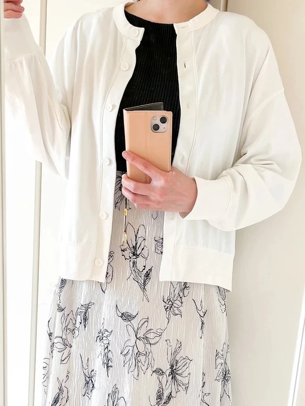 おすすめユニクロ UVカット【カーディガン】 UVカットリラックスカーディガン(長袖)コーディネート