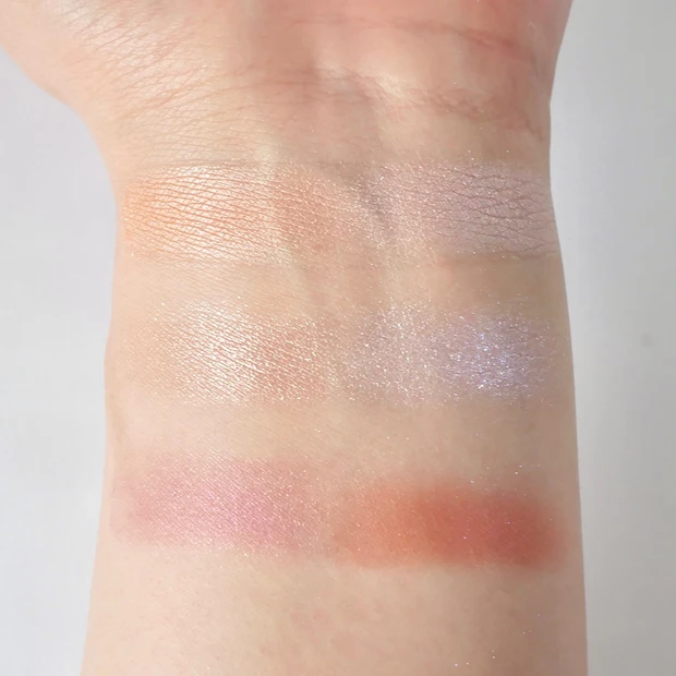 キャンメイク(CANMAKE)ジューシーピュアアイズ 15 サンセットキス 16 シルエットサンライズ スウォッチ