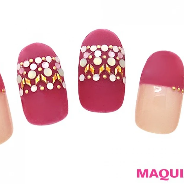 チェリーピンクが鮮やか♪　モテオーラ全開のパーティネイル