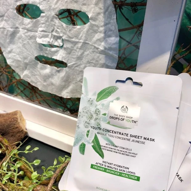 一ヶ月で自然界へ分解されるシートマスク ザ・ボディショップ「ユースコンセントレートシートマスク DOY」