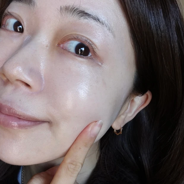 make p:rem(メイクプレム)グロウベージュトーンアップサンクリームを塗った仕上がり