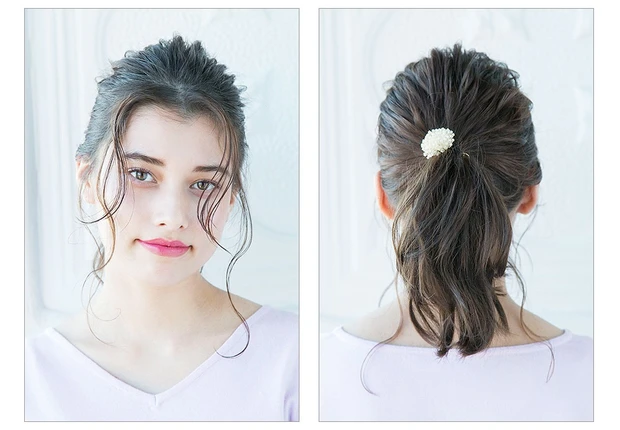 ポニーテール ヘアアレンジ シンプルアレンジの救世主、モチーフ付きヘアゴムでおしゃれ感アップ_2
