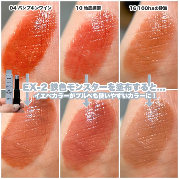 リップモンスター カラートナー EX-02 鉄色モンスター 塗ってみた