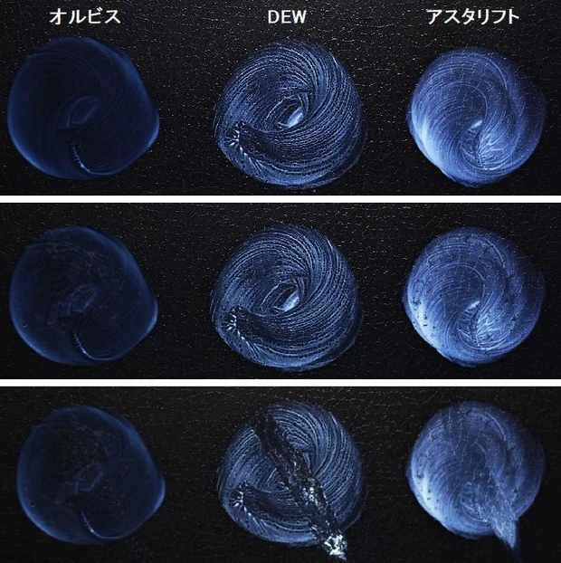 美白UVクリームの耐摩擦性のチェック