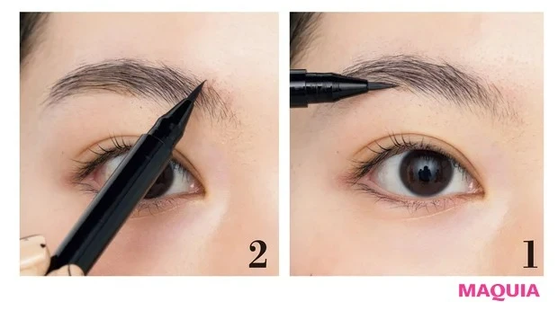 カラーチェンジアイブロウの使い方&メイクテク_メイクテク①太眉の悩みを解決! 下ライン&眉頭を足して"ややストレート"な眉に_2