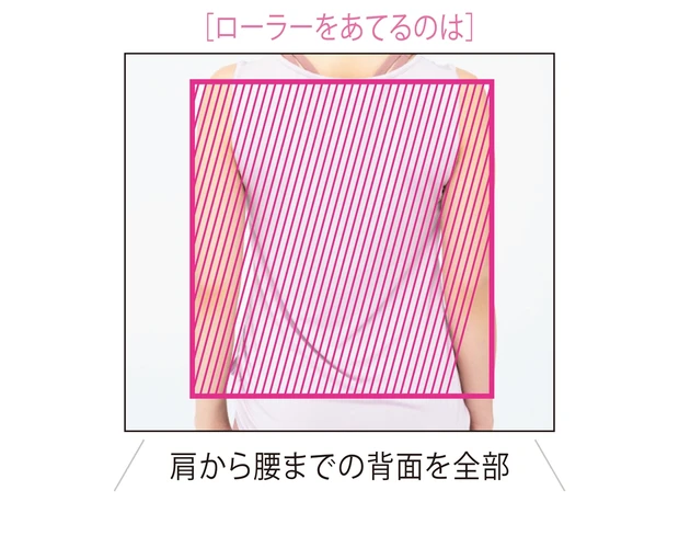 ［ローラーをあてるのは］肩から腰までの背面を全部