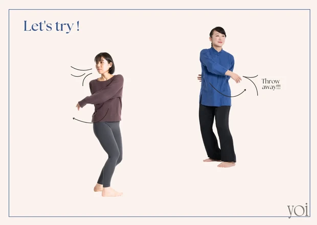 スワイショウ 楊玲奈 腕を横に振るスワイショウ 体験 スワイショウの効果 腕の振り方 姿勢改善