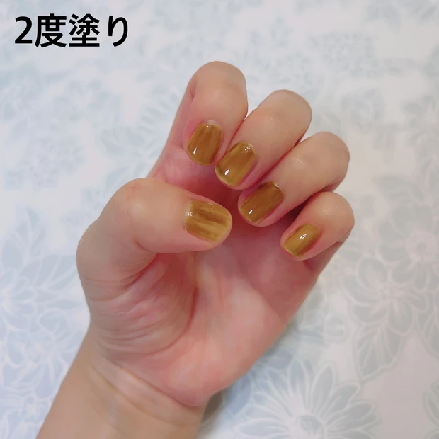 キャンメイクのカラフルネイルズ N74の2度塗り