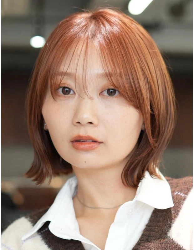 【ブラウン系】春におすすめの髪色・ヘアカラー オレンジブラウン 8トーン