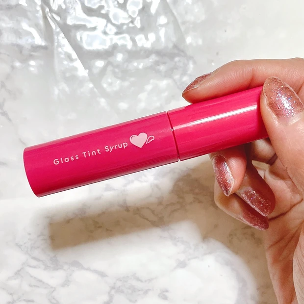 【おすすめプチプラコスメ】キャンメイク グラスティントシロップ 40th メモラブルピンクレッド_3_2