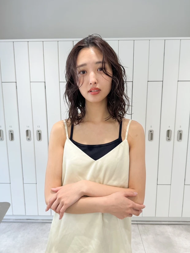 ヘアカタログ ロブ ロブヘア 前髪なし スタイリング