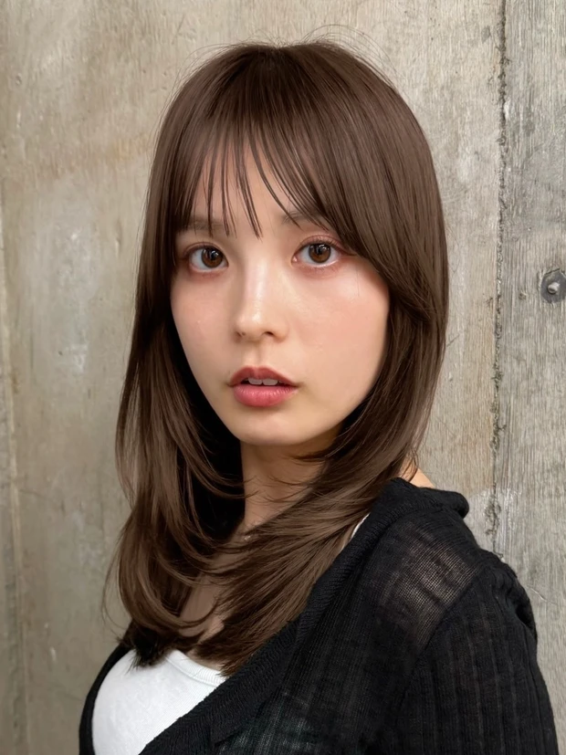 髪型　ミディアムレイヤー　ミディアムヘア　小顔ヘア　大人ヘア　カットのポイント