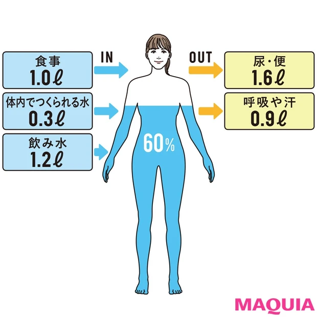 【便秘解消におすすめ】1日に2.5ℓも失われている!