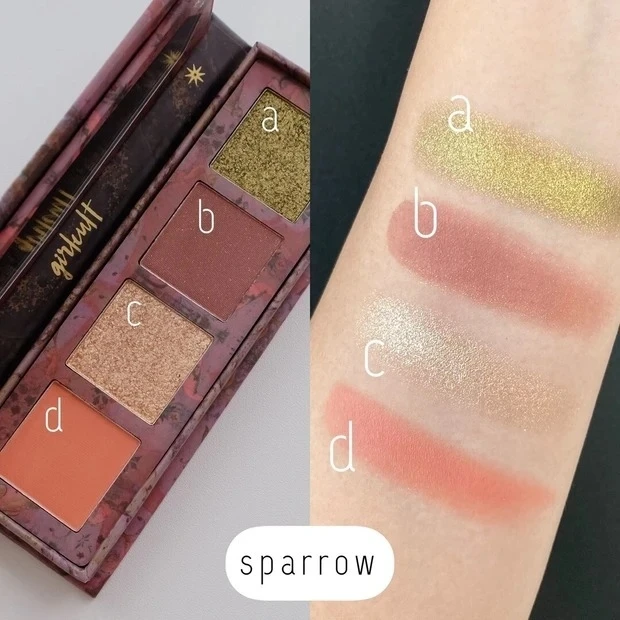 【中国コスメ】GIRLCULT（ガールカルト）山海シリーズ 4色アイシャドウパレット sparrow