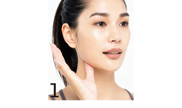 1あごの裏側を刺激