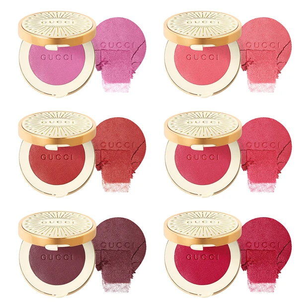 グッチ グロウ ブラッシュ 01 アークティック ローズ 02 フレッシュ コーラル 03 ウォーム ピーチ 04 ブライト ピンク 05 ソフト プラム 06 ブライト ルビー