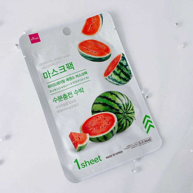 ダイソー エッセンシャルフェイスマスク スイカ 乾燥肌 レビュー