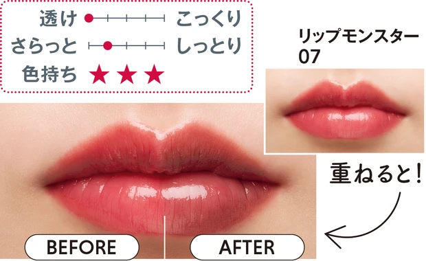 秋の新作リップ KATE リップモンスター カラートナー EX-3 スウォッチ