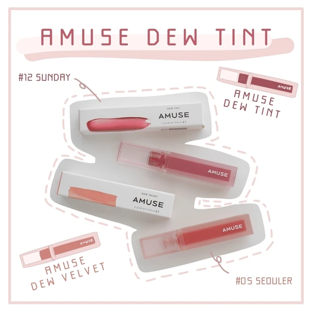 【プチプラコスメ】韓国コスメAMUSEのリップティント。イエベだけどブルベの人気色〝12日曜日〟を買って大満足！