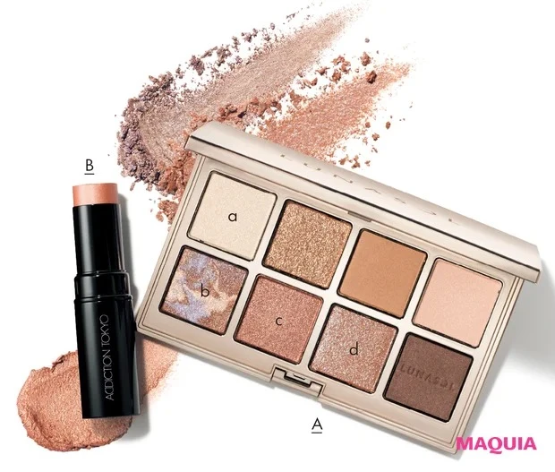 【春メイク2024】2. アンニュイな透けツヤカラーがポイント！ 桜を見る日の春メイク　使用コスメ１