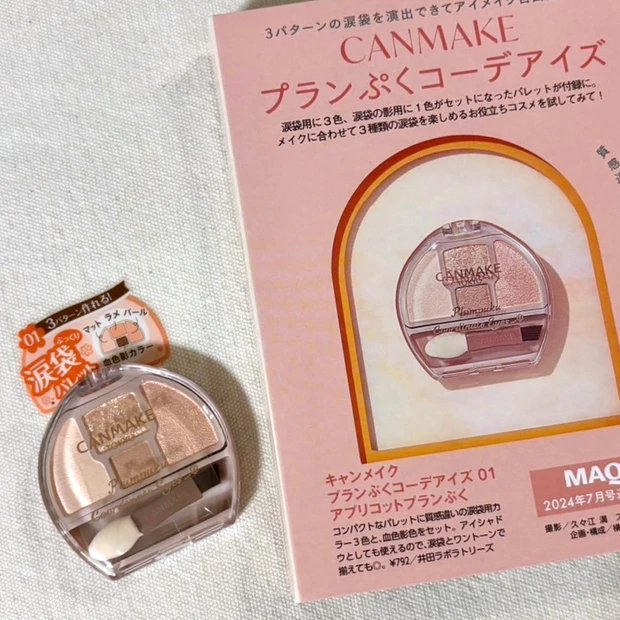 キャンメイク 涙袋メイクパレット プランぷくコーデアイズ 01 アプリコットプランぷく