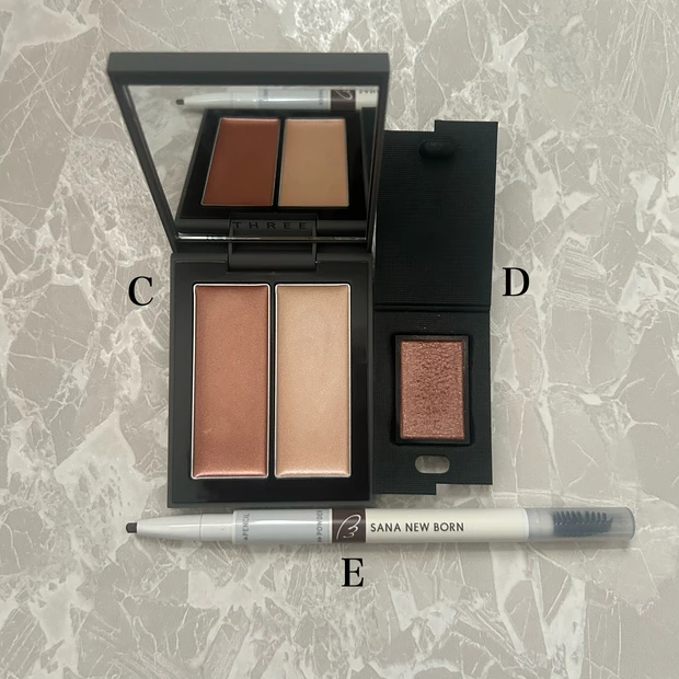 シマリング グローデュオR 01 、ヴァティック アイズ07 、パーフェクトアイブロウ01グレイッシュブラウン