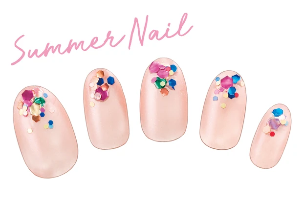 山本舞香 天然石リング×夏ネイル デザイン③