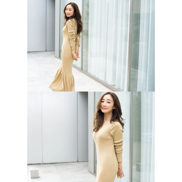 神崎 恵式・ニットワンピを着る日の美人レシピ