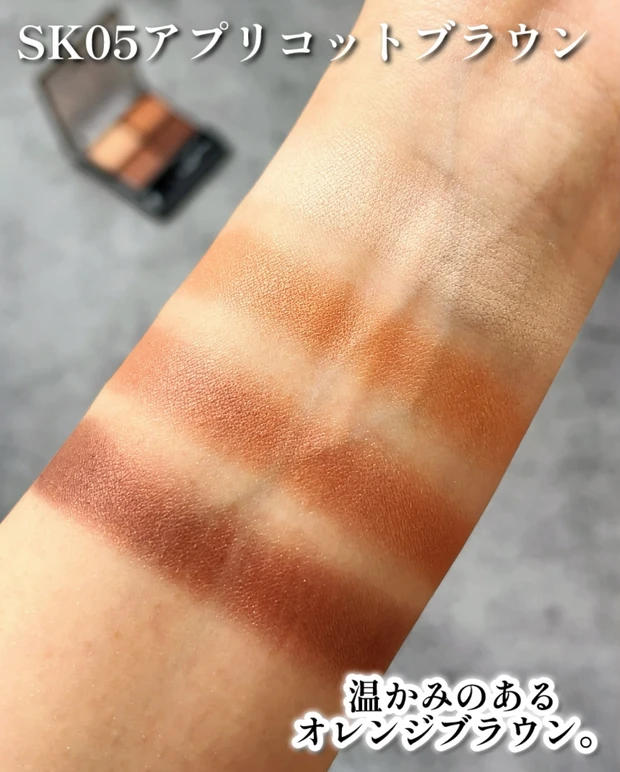 excel（エクセル）　スキニーリッチシャドウ N　SK05 アプリコットブラウン　スウォッチ