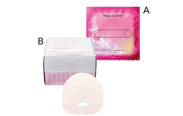 Aマジックキャッチャータイトニングマスク 30ml×4枚 ¥4430／SISI　Bオールインワンシートマスク モイスト EXII 50枚入 ¥1650／クオリティファースト