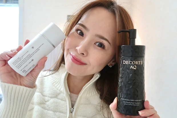 コスメデコルテ AQ ブースティング トリートメント ヘアセラムとMUCOTA AIRE アデューラ アイレ10 ベール フォーストレートと私