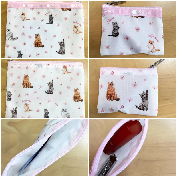 レスポートサック 猫✕桜柄Wポーチセット