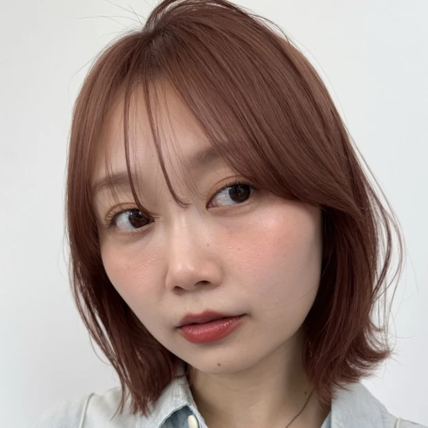 【小顔ボブ】顔まわりレイヤーで細見え！ ひし形シルエットの切りっぱなしボ…