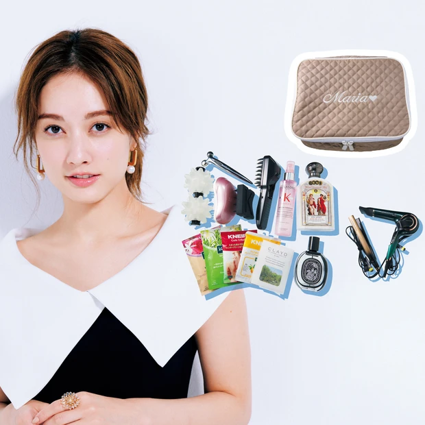 谷 まりあさんの【トラベルポーチの中身】4泊6日パリ旅行へ。コスメはフル…