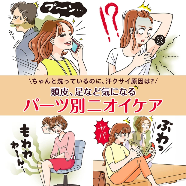 【頭皮・脇・デリケートゾーン・足】気になるパーツ別ニオイケア