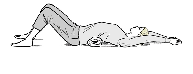 バスタオルを腰下に入れ、バンザーイ!