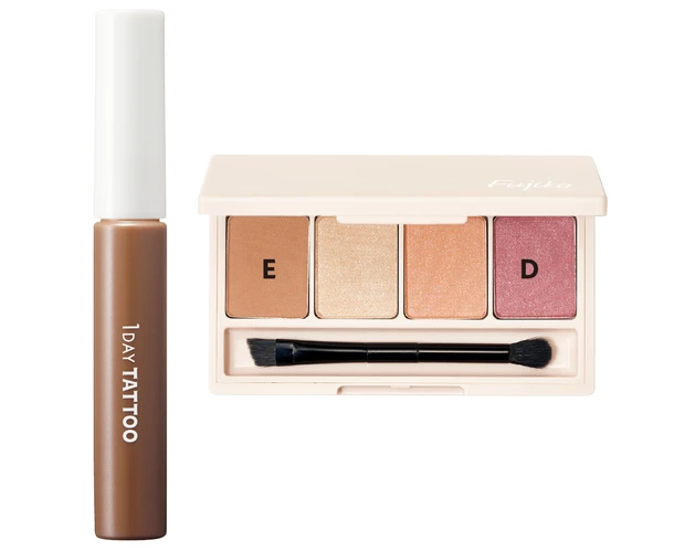 フジコ 足しパレ 05（右がD、左がE）、K-パレット ニュアンスブロウマスカラ 02