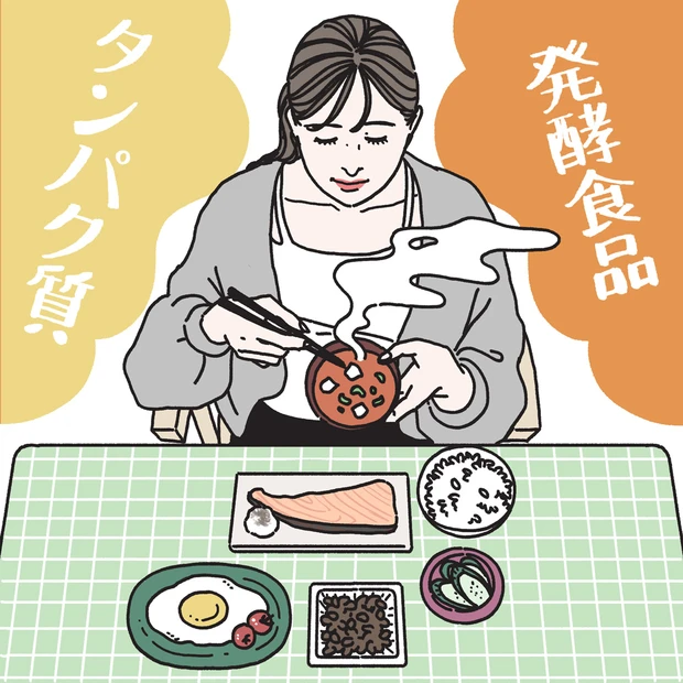 花粉症　インナーケア　発酵食品　タンパク質　食事