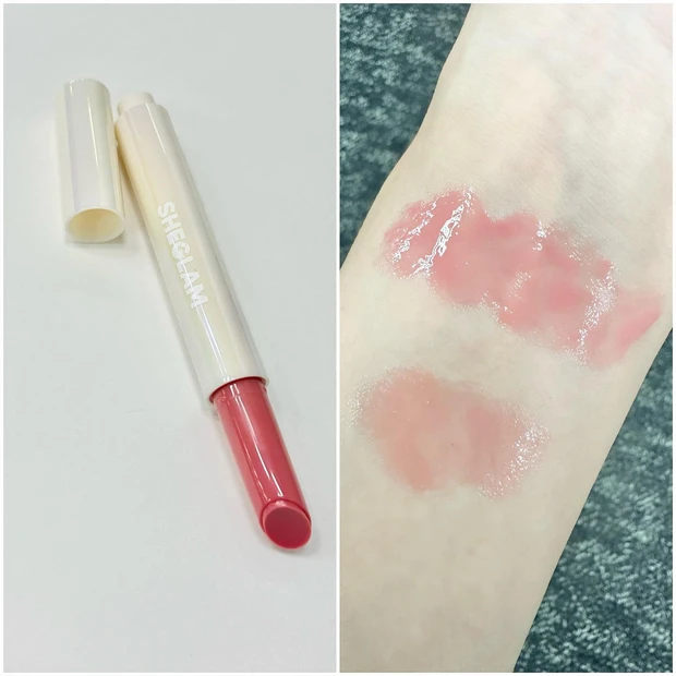 シーグラム パーフェクトシャイン リッププランパー_ピンクフラミンゴ_スウォッチ