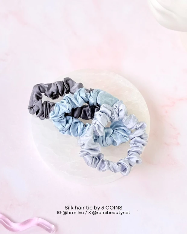 3COINS シルク100%シルクポニー3個セット