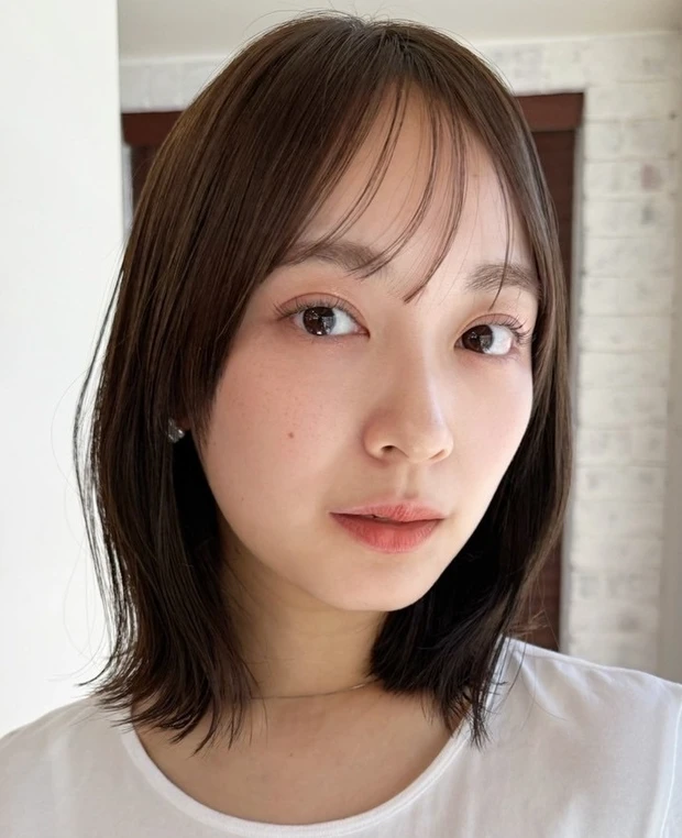 顔タイプ フレッシュに似合うヘアスタイル 前髪 抜け感タッセルボブ