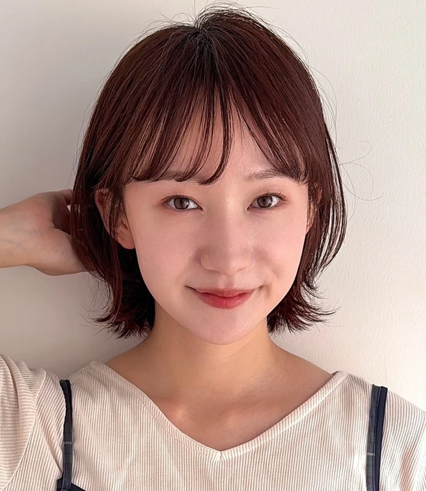 髪型 外ハネボブ ボブヘア 小顔ヘア スタイリング